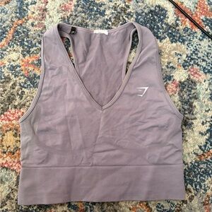 Gymshark Lavender V-Neck Seamless Sports Crop